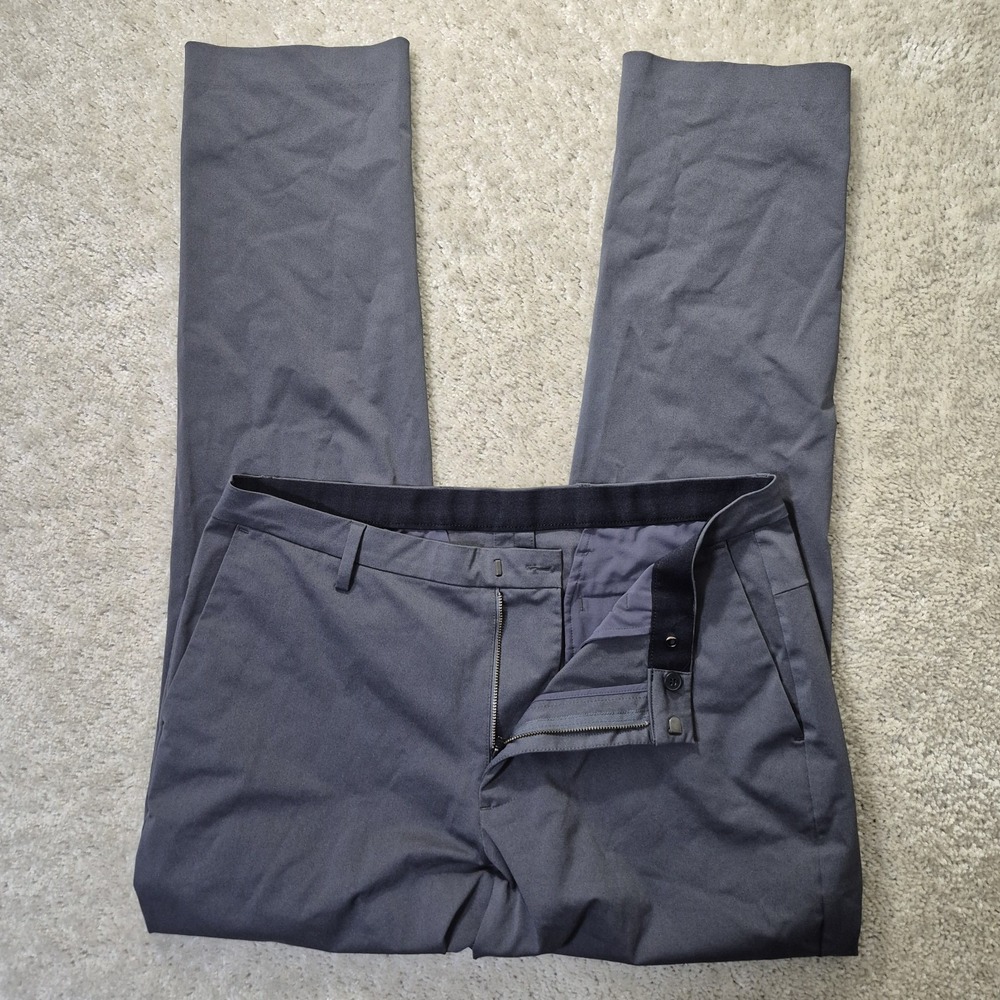 Ministry of Supply Kinetic Pants Mens 36x32 Gray Performance Straight Preppy